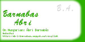 barnabas abri business card